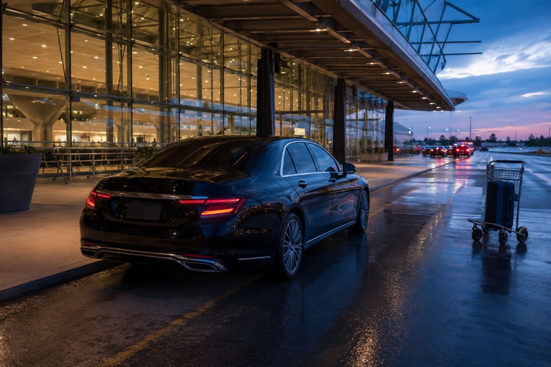 Kerbside at the terminal