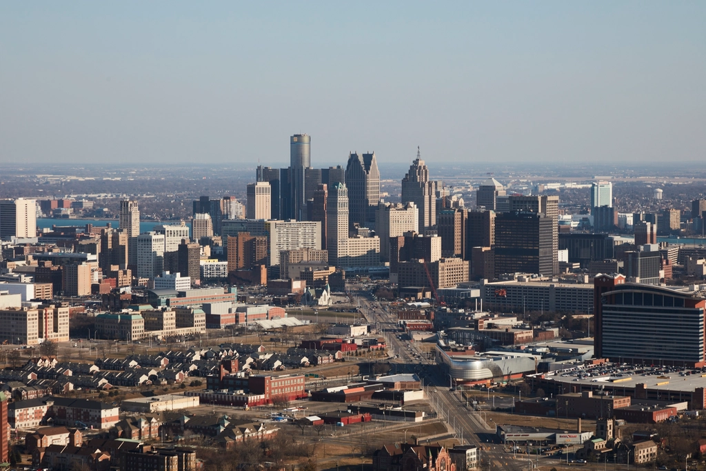 The Detroit skyline
