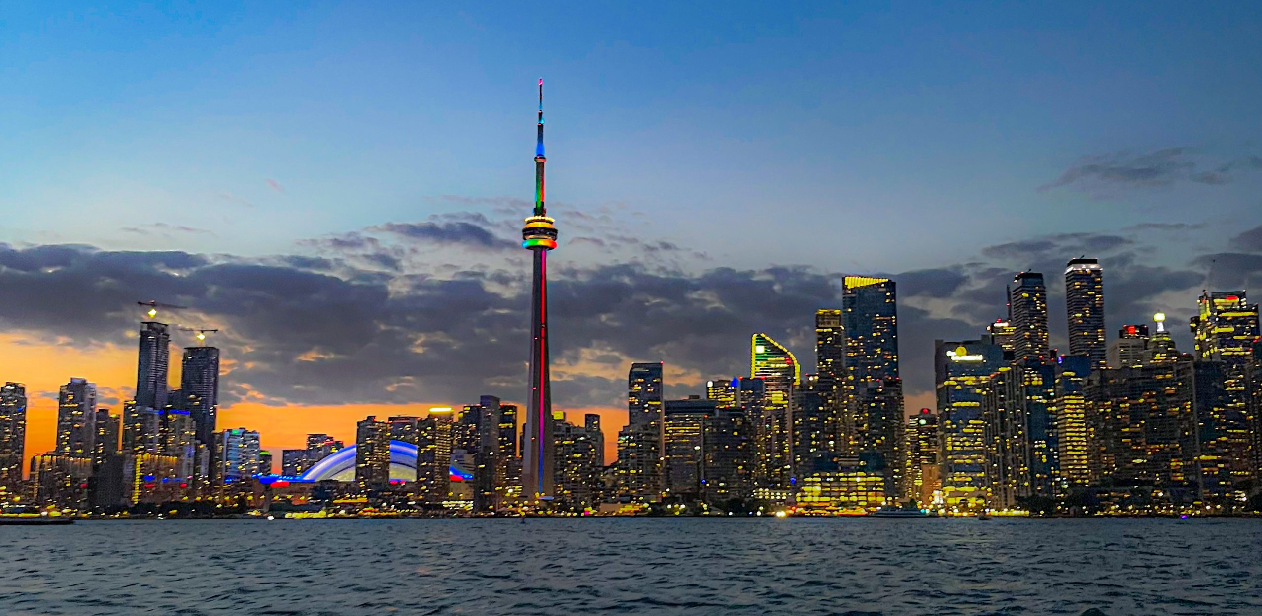 The Toronto skyline at night